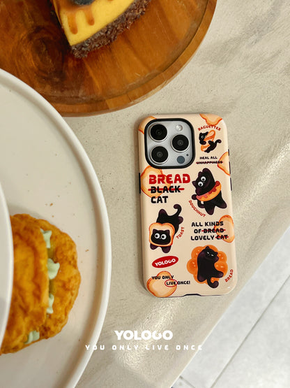 Bread Black Cat Printed Phone Case