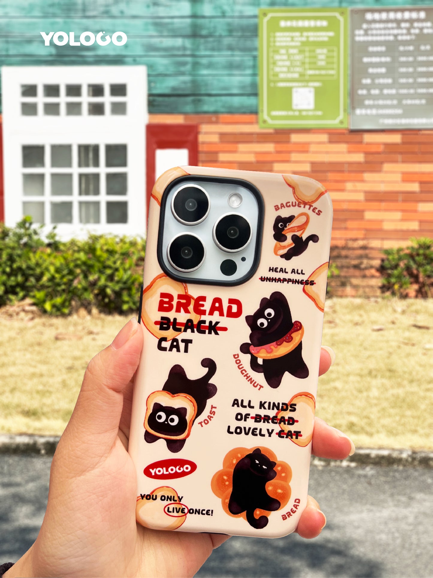 Bread Black Cat Printed Phone Case