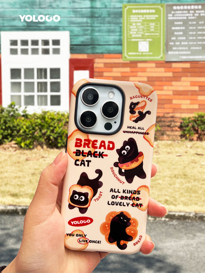 Bread Black Cat Printed Phone Case