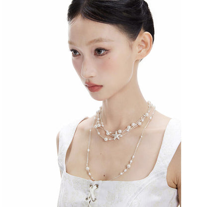 Broken Dream Baroque Pearl Silver Necklace