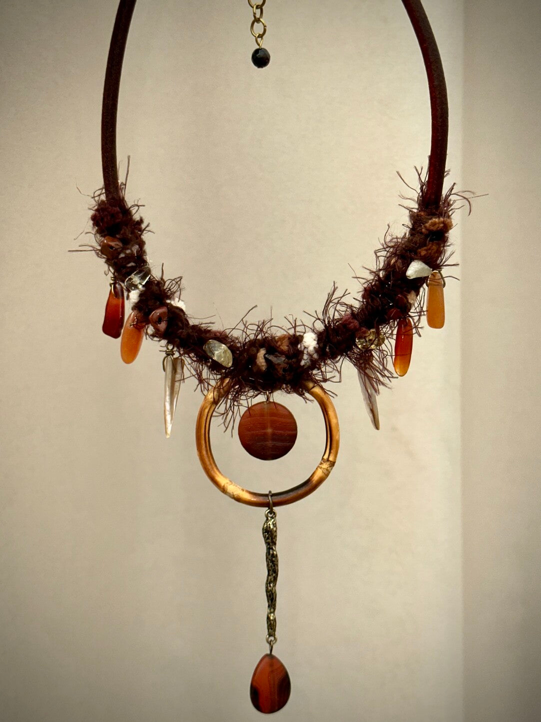 Brown Fuzzy Boho Necklace
