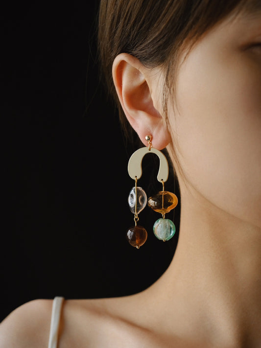 Bubble Glass Chandelier Earrings