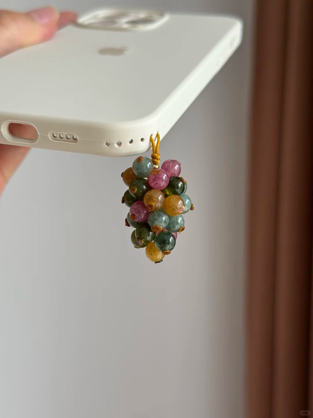 Bunch of Grapes Beaded Pendant With Phone Case