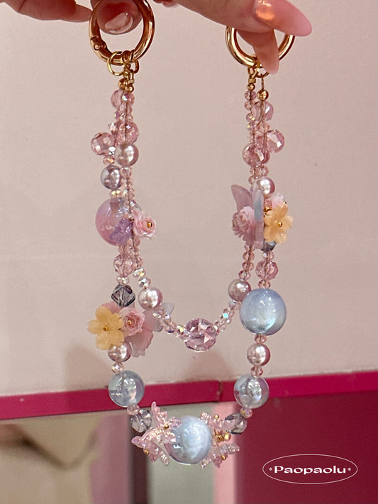 Butterfly Candy Double-Layer Beaded Phone Charm