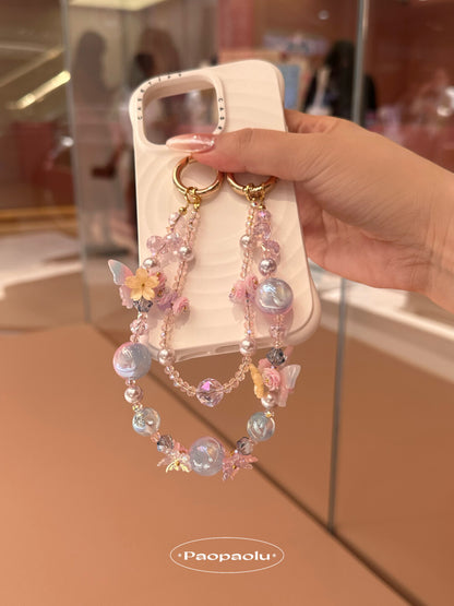 Butterfly Candy Double-Layer Beaded Phone Charm
