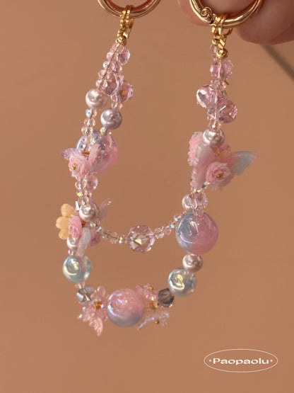 Butterfly Candy Double-Layer Beaded Phone Charm