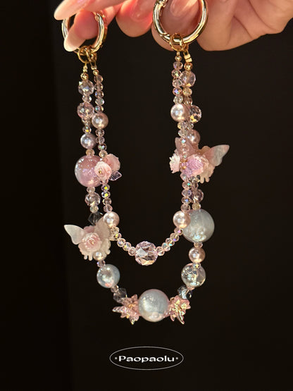 Butterfly Candy Double-Layer Beaded Phone Charm