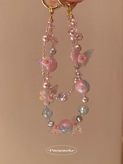 Butterfly Candy Double-Layer Beaded Phone Charm