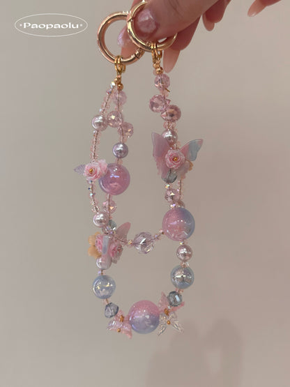 Butterfly Candy Double-Layer Beaded Phone Charm