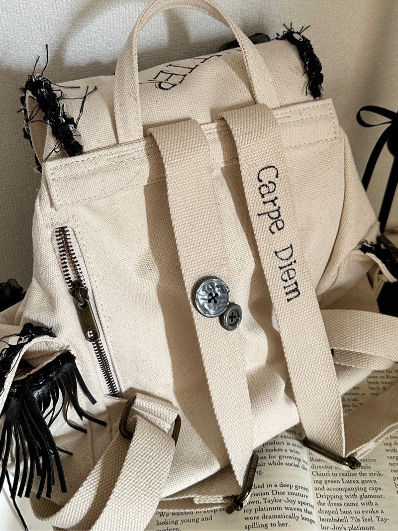 Butterfly Doodle Crochet Patch Backpack