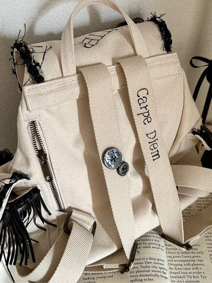 Butterfly Doodle Crochet Patch Backpack
