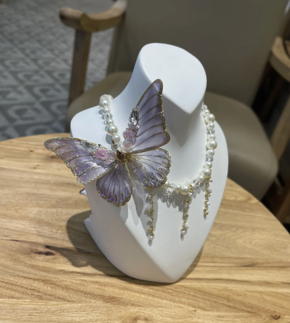 Butterfly Fairy Pearl Necklace