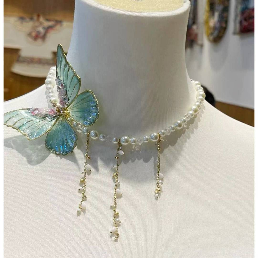 Butterfly Fairy Pearl Necklace