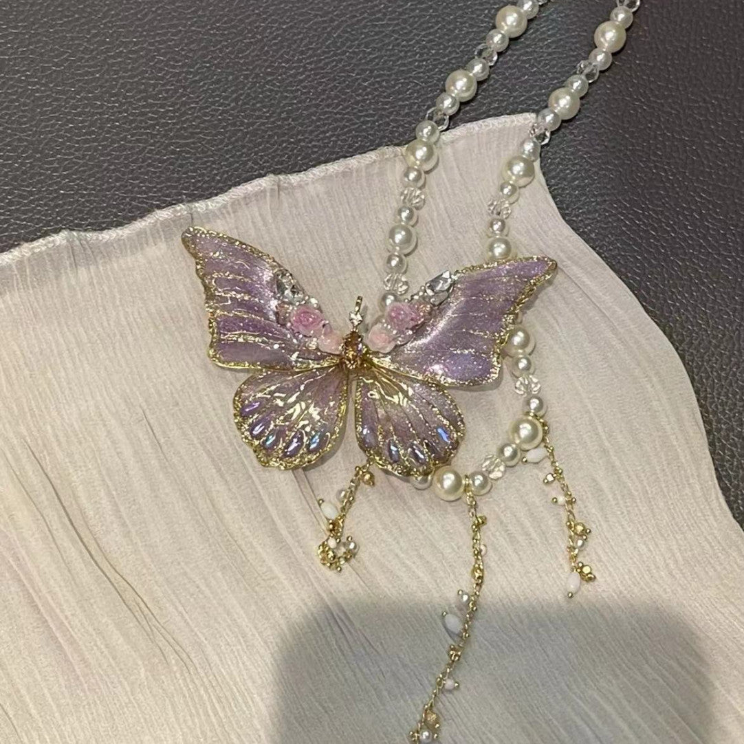 Butterfly Fairy Pearl Necklace