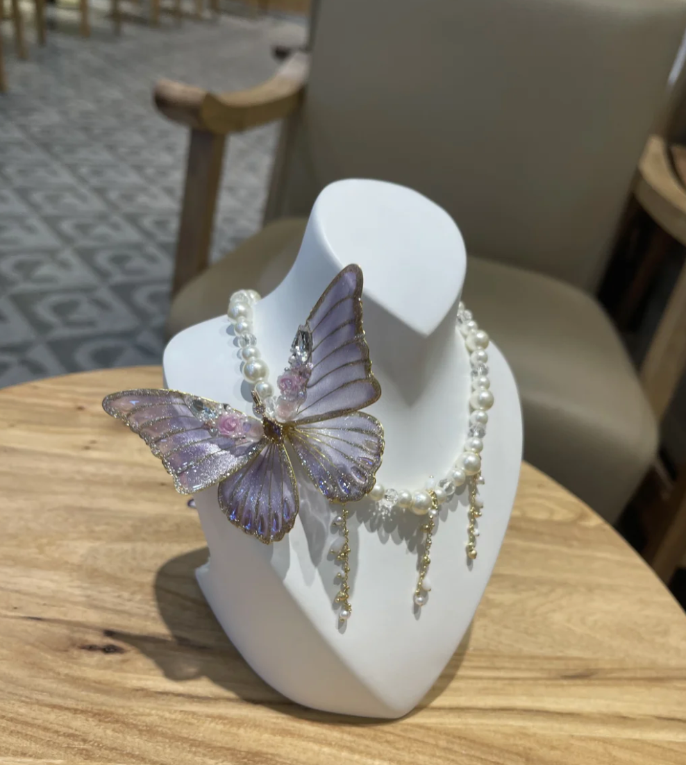 Butterfly Fairy Pearl Necklace