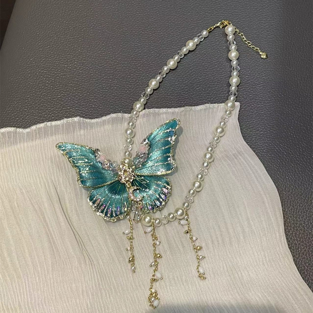 Butterfly Fairy Pearl Necklace