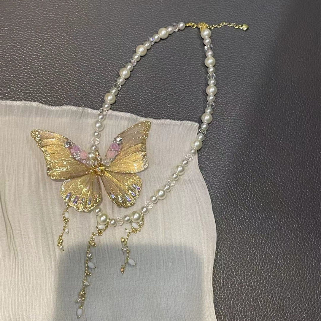 Butterfly Fairy Pearl Necklace
