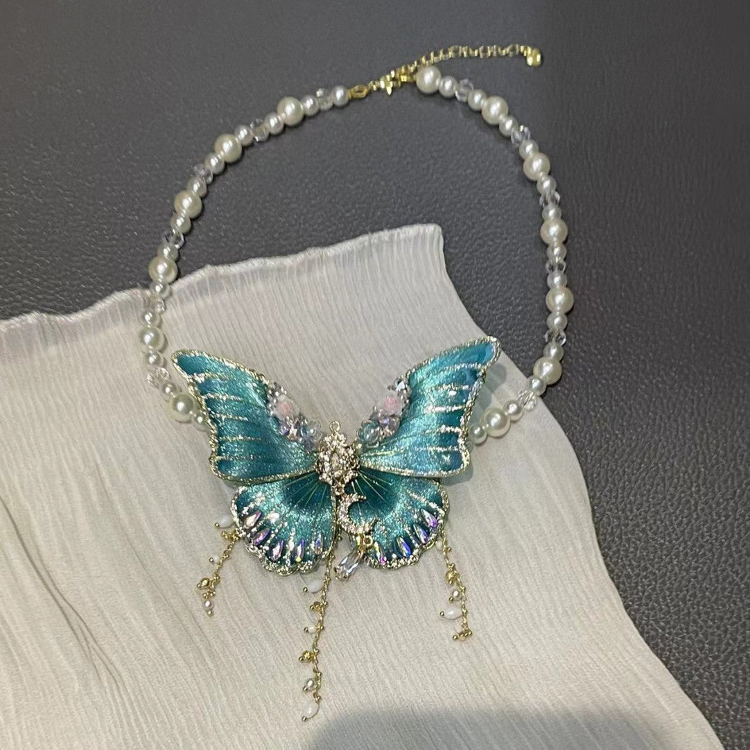 Butterfly Fairy Pearl Necklace