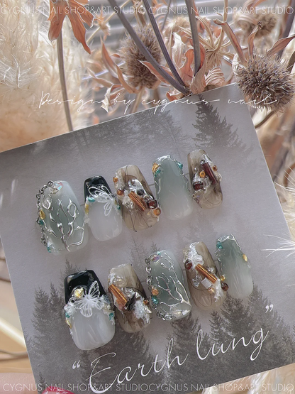 Butterfly Forest Luxury Press On Nails Set