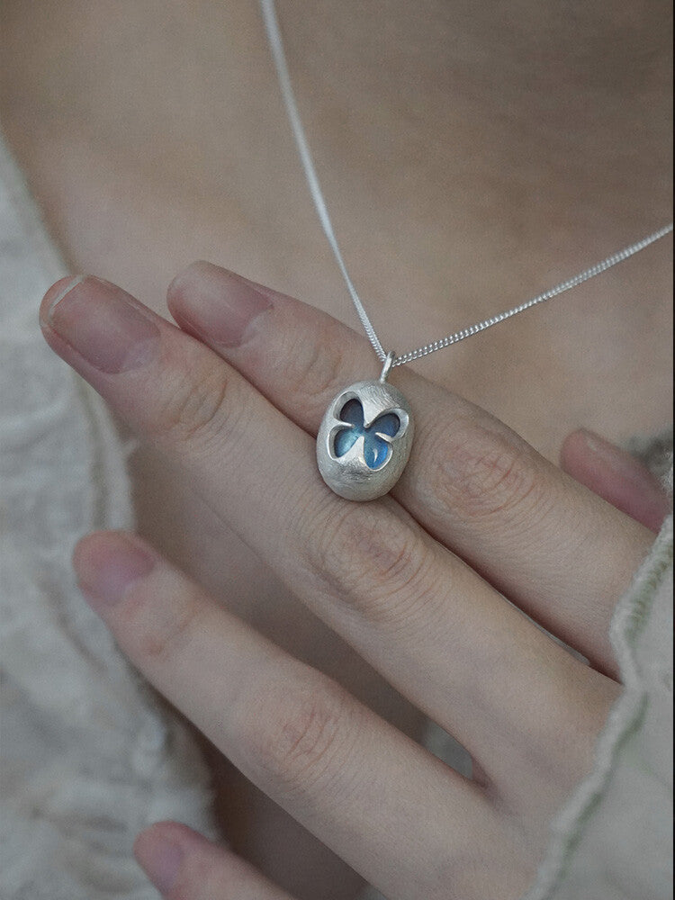 Butterfly Labradorite Silver Necklace