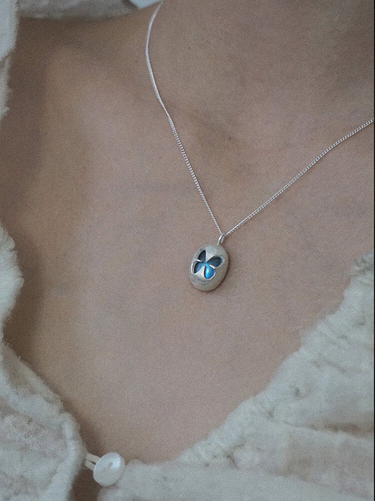 Butterfly Labradorite Silver Necklace