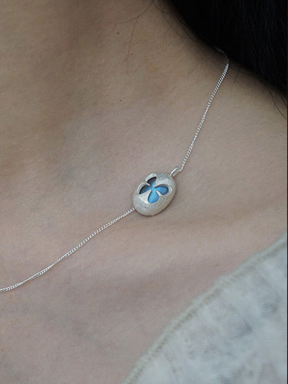 Butterfly Labradorite Silver Necklace