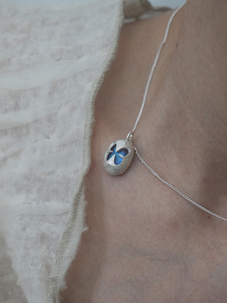 Butterfly Labradorite Silver Necklace