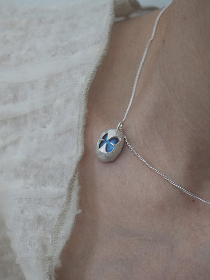 Butterfly Labradorite Silver Necklace