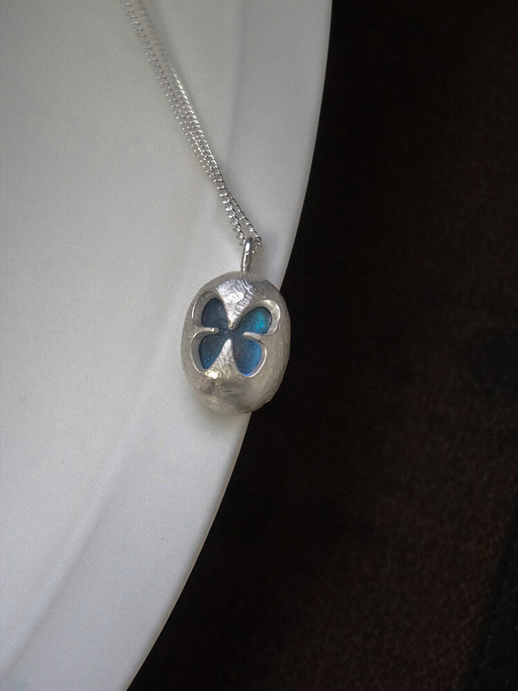 Butterfly Labradorite Silver Necklace