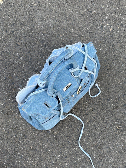 Butterfly Patch Denim Handbag