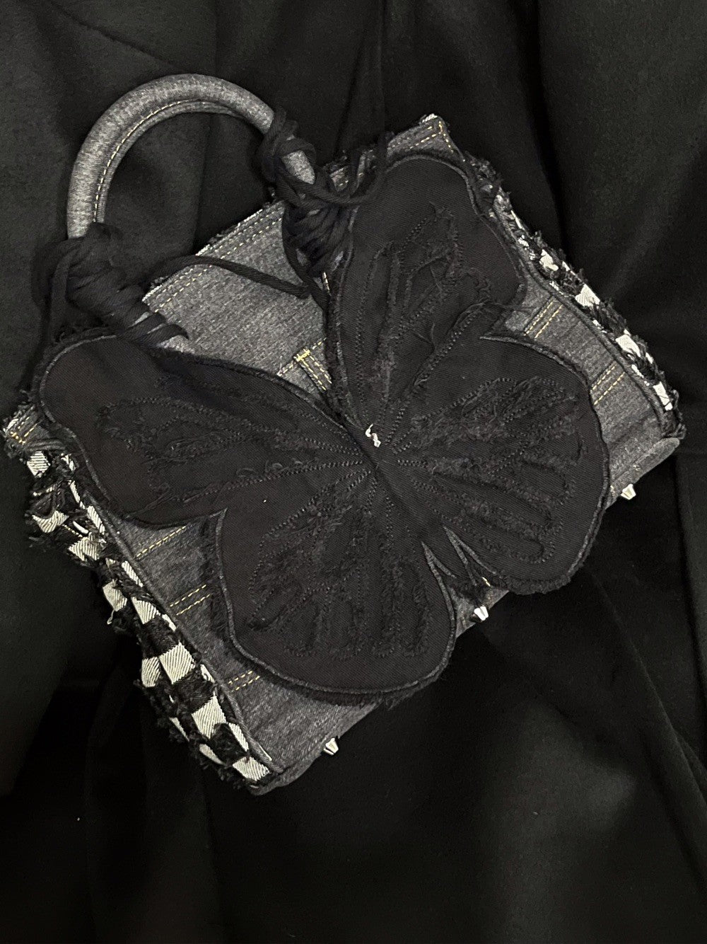 Butterfly Patch Denim Handbag