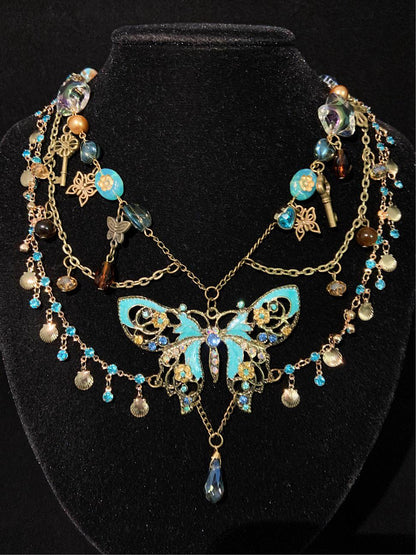 Butterfly Pendant Layered Necklace Waist Chain