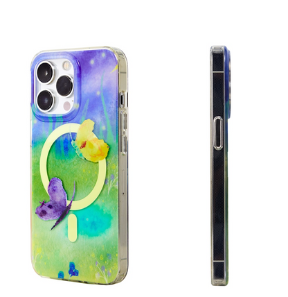 Butterfly Printed Phone Case With MagSafe
