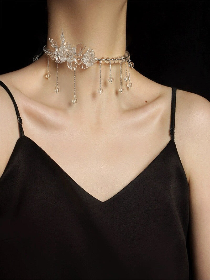 Butterfly Rose Fairy Sweet Tassel Necklace