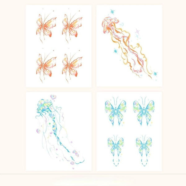 Butterfly Waterproof Temporary Tattoo Stickers Set