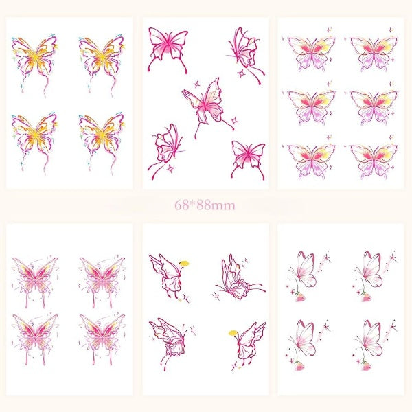 Butterfly Waterproof Temporary Tattoo Stickers Set