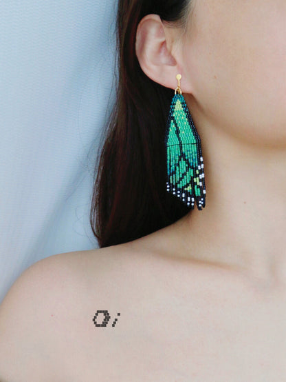 Butterfly Wing MIUYUKI Beaded Earrings