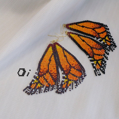 Butterfly Wing MIUYUKI Beaded Earrings
