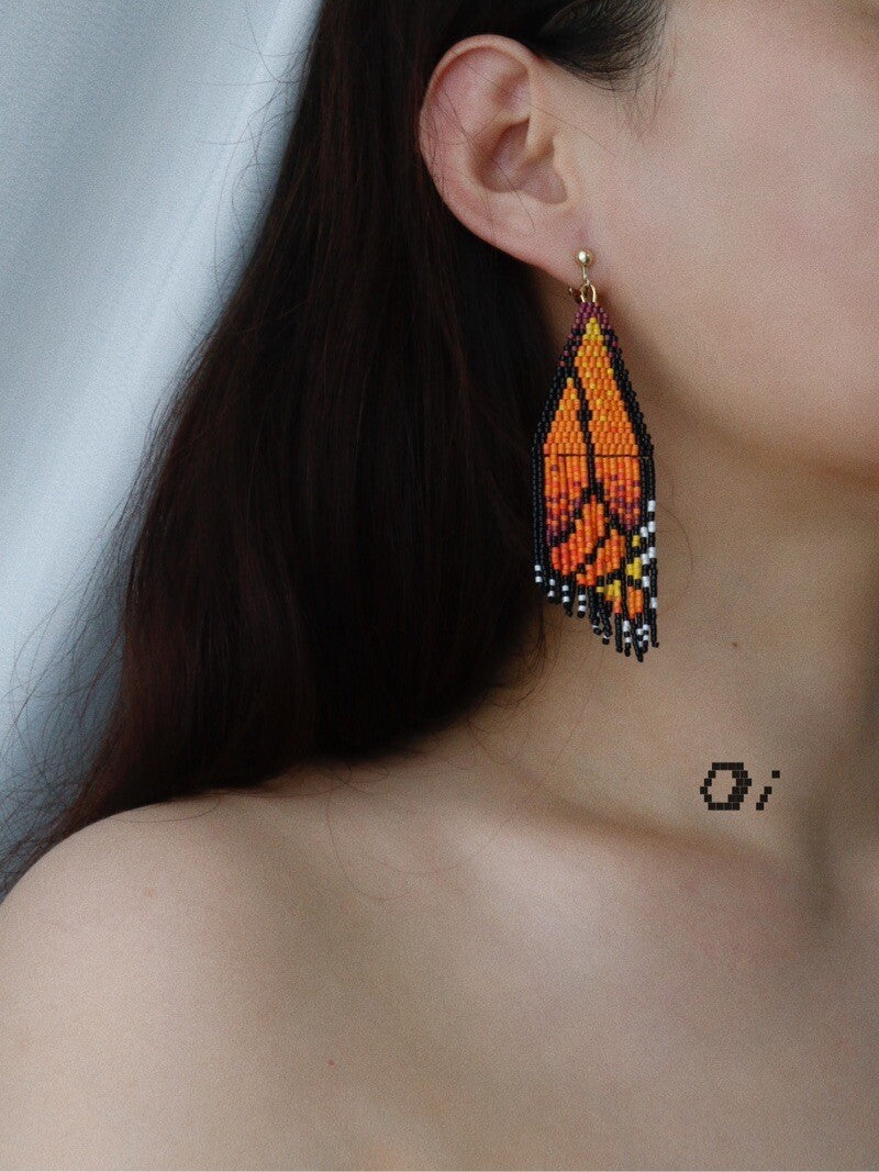 Butterfly Wing MIUYUKI Beaded Earrings