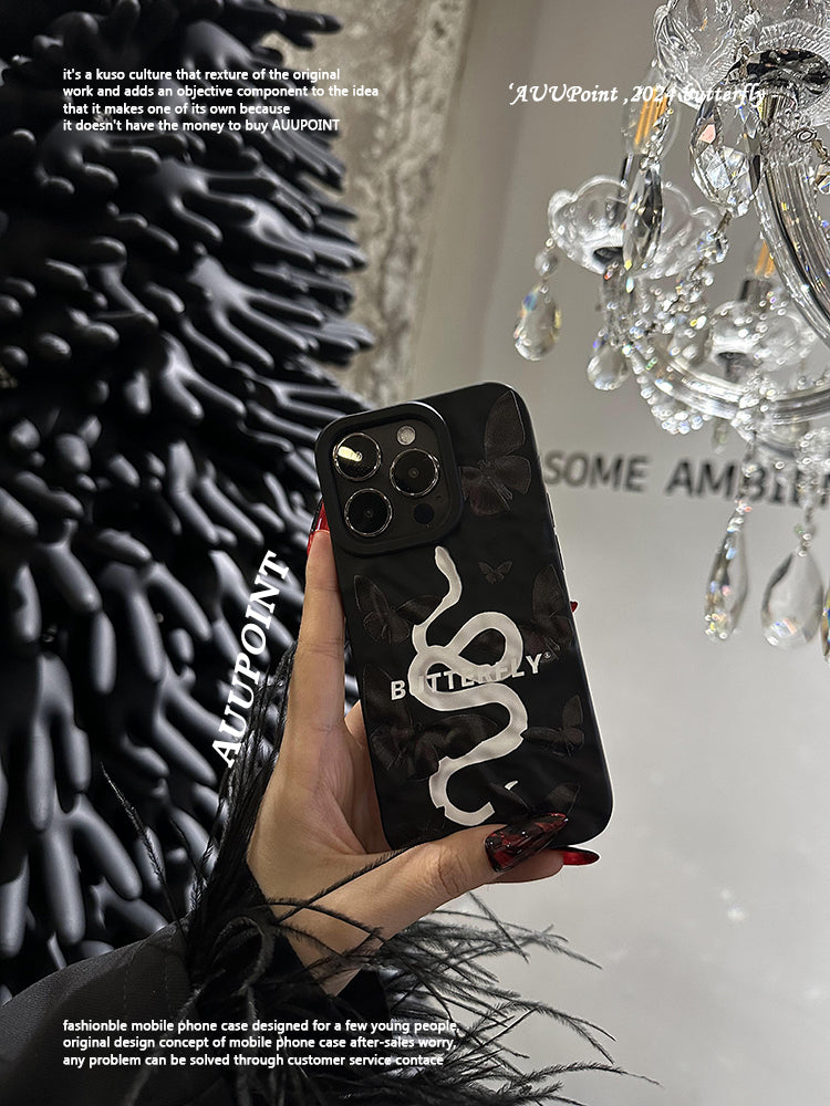 Butterfly With Snake Printed Phone Case