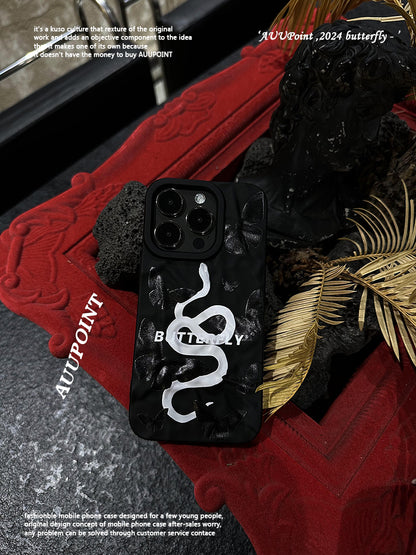 Butterfly With Snake Printed Phone Case