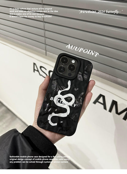 Butterfly With Snake Printed Phone Case