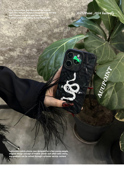 Butterfly With Snake Printed Phone Case