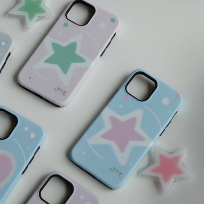 Heart Star Printed Double Layer Phone Case