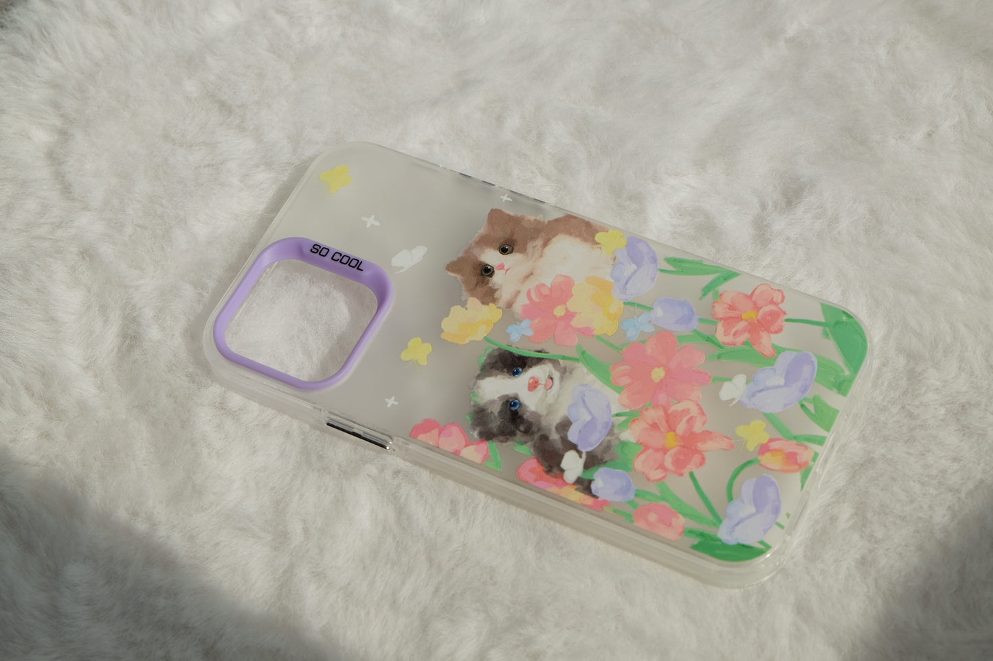 Flowery Kitten Puppy phone case | phone accessories | Three Fleas