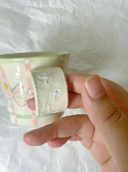 Playful Garden Hand-Painted Ceramic Cup