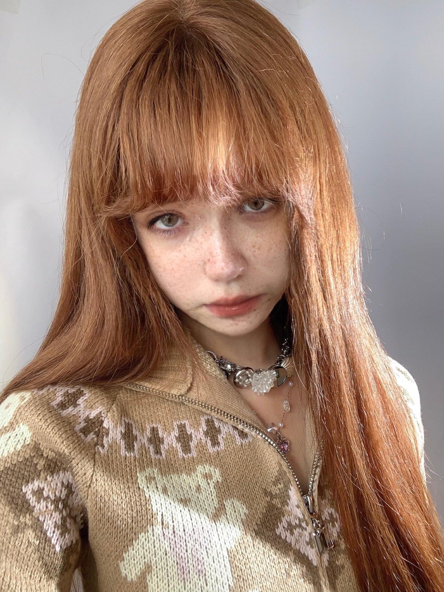Camellia Heart Metal Necklace