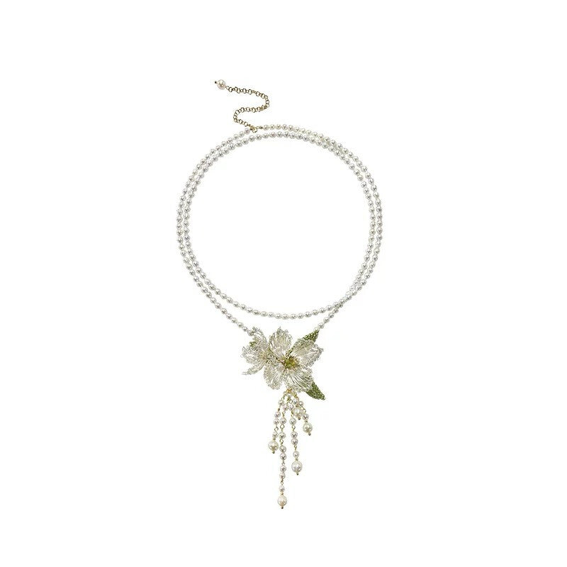 Camellia Tassel Luxury Necklace