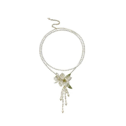 Camellia Tassel Luxury Necklace