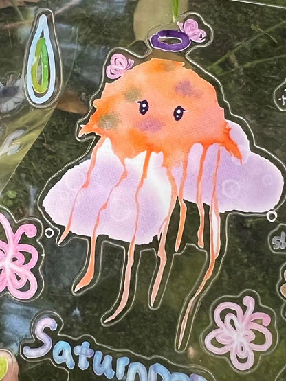 Cartoon Jellyfish PVC Sticker